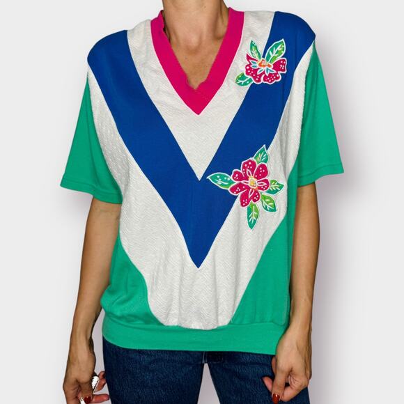 80s Koret V knit top - Picture 2 of 6